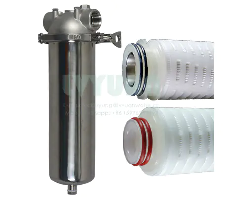 Lvyuan efficient ss cartridge filter housing with fin end cap for sea water desalination