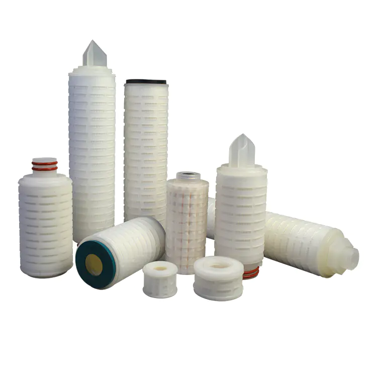 PES Pleated Filter Cartridges 100%Integrity Tested PES Filter Membrane 0.2 Micron For Industrial Water Fine Filtration