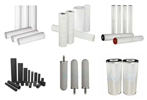 what are commonly used cartridge filters in water filter housing ?