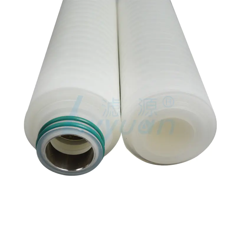 PTFE membrane pleated water filter cartridge with internal stainless steel reinforcing ring