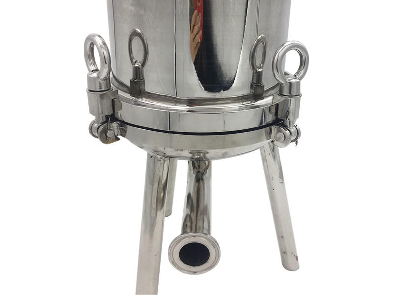professional stainless water filter housing with fin end cap for sea water desalination