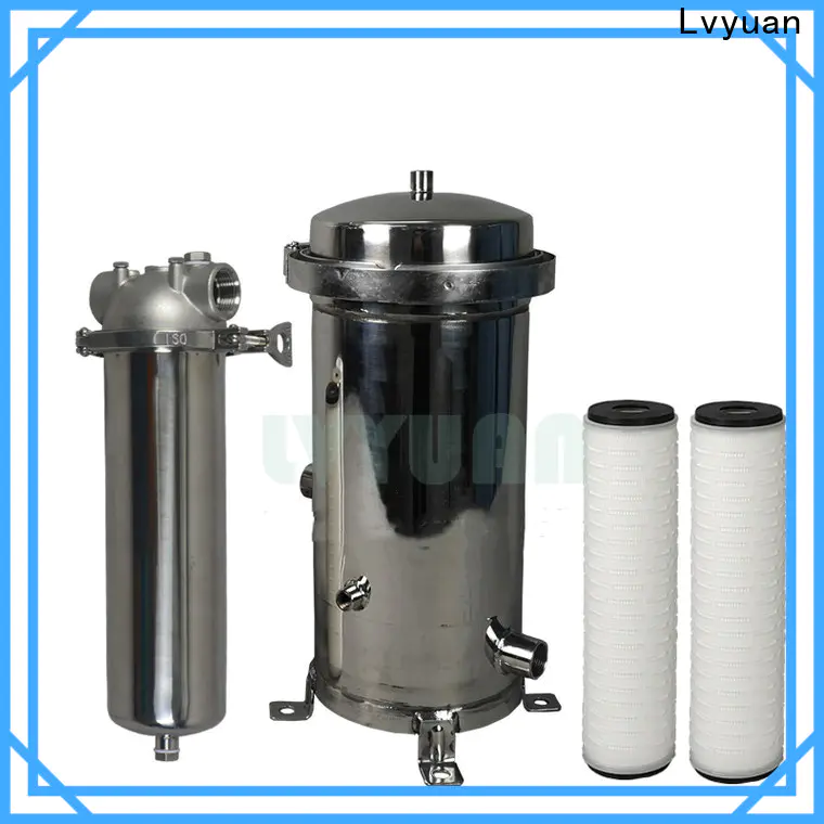 Lvyuan professional stainless steel cartridge filter housing with fin end cap for sea water treatment