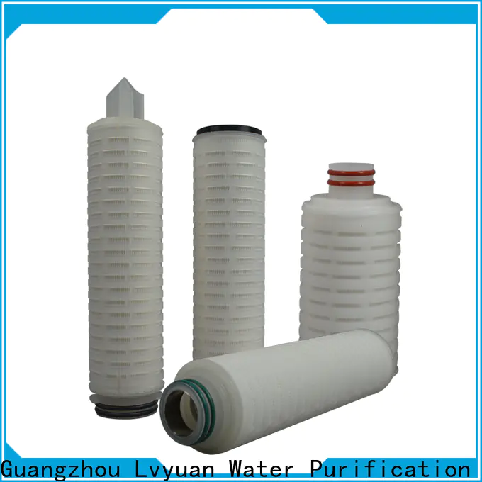 Lvyuan pvdf pleated water filter cartridge with stainless steel for industry