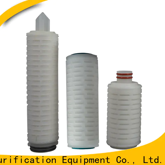 pes pleated water filter cartridge with stainless steel for food and beverage